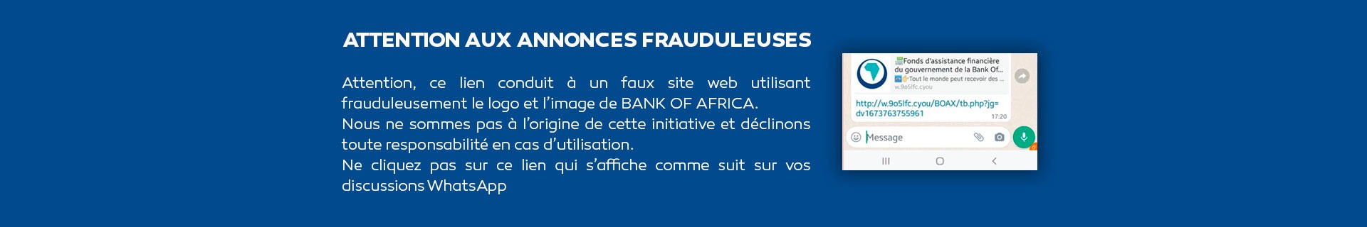 Attention aux annonces frauduleuses circulant sur WhatsApp